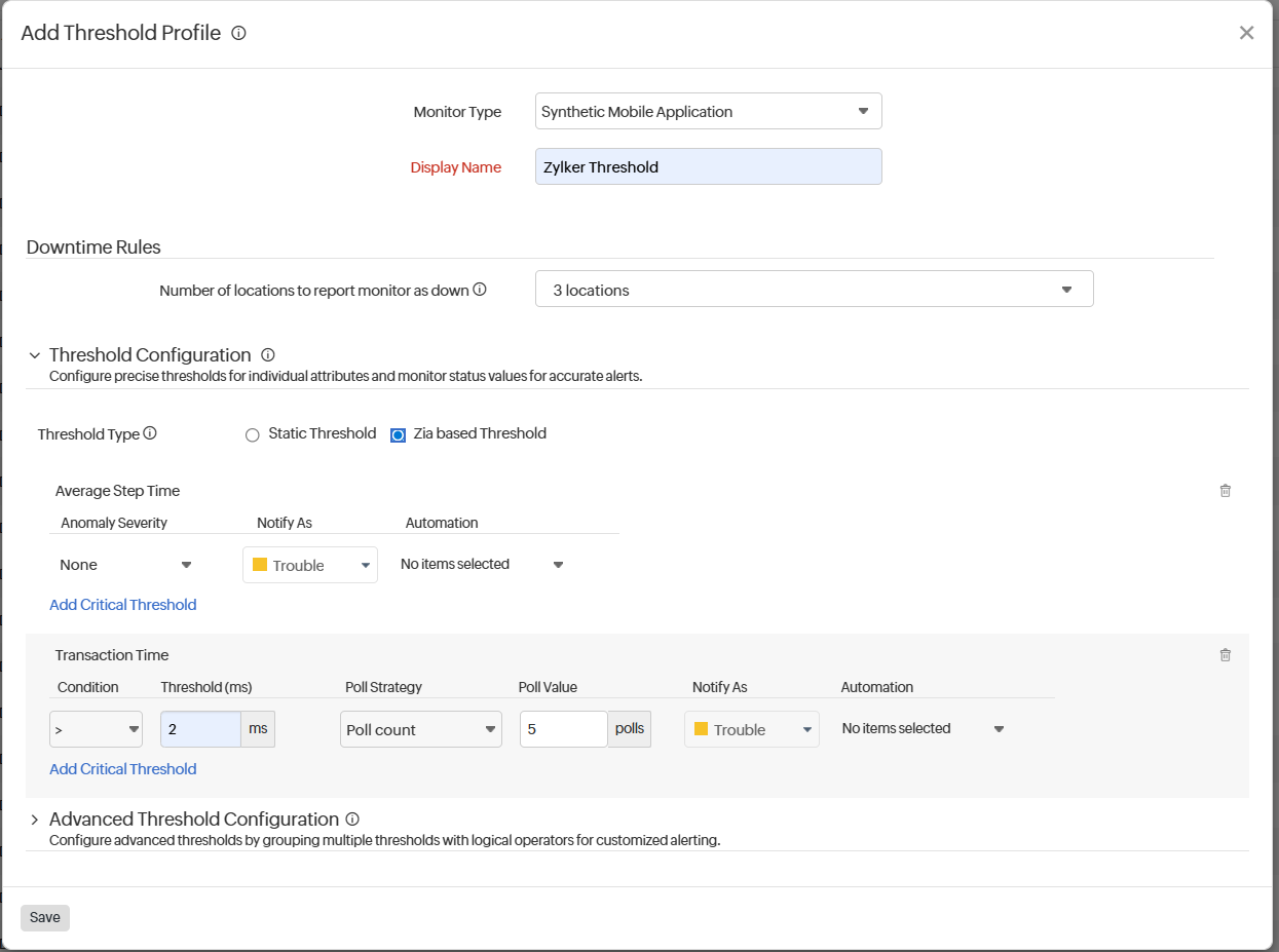 Add threshold profile