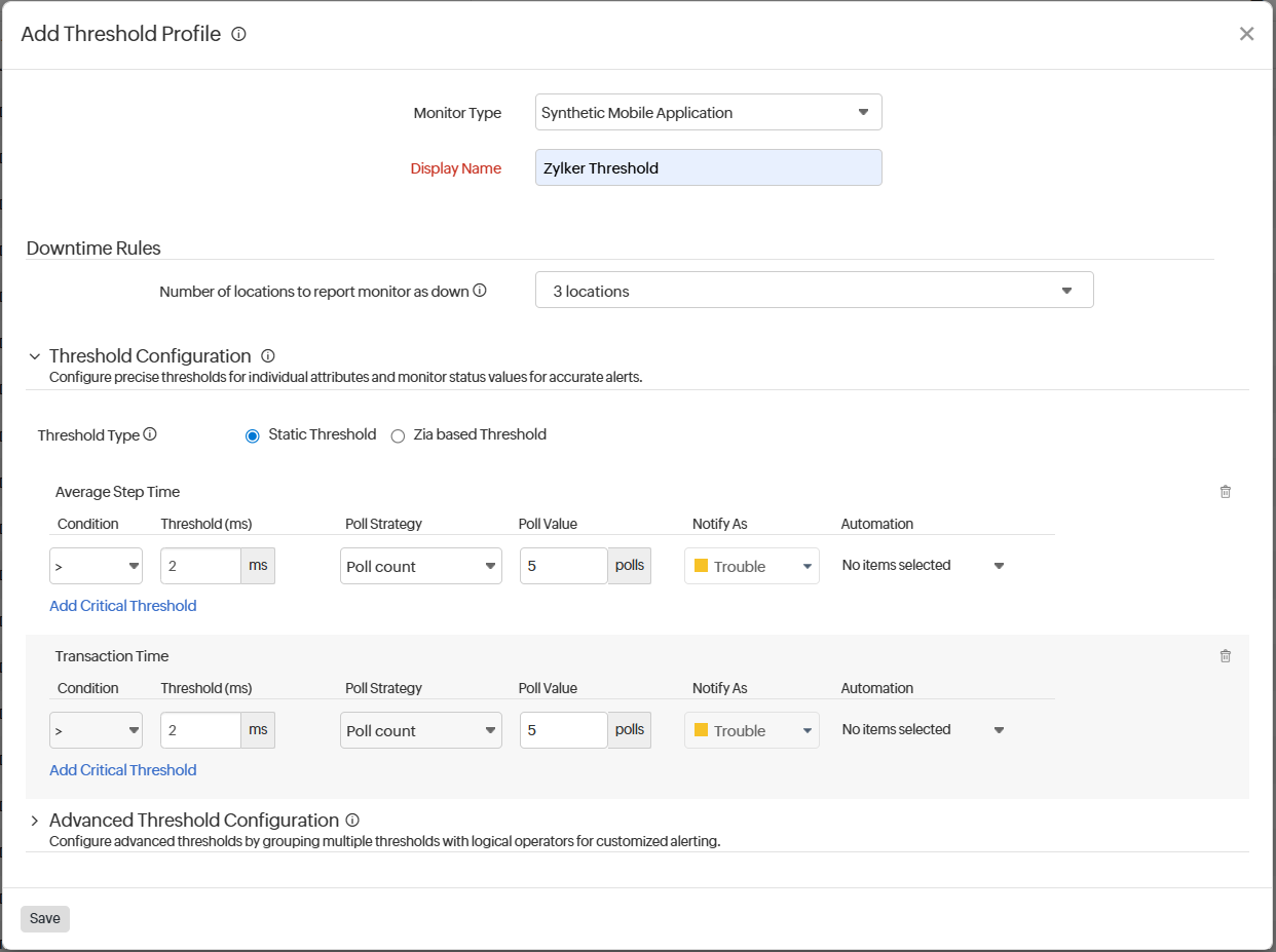 Add threshold profile